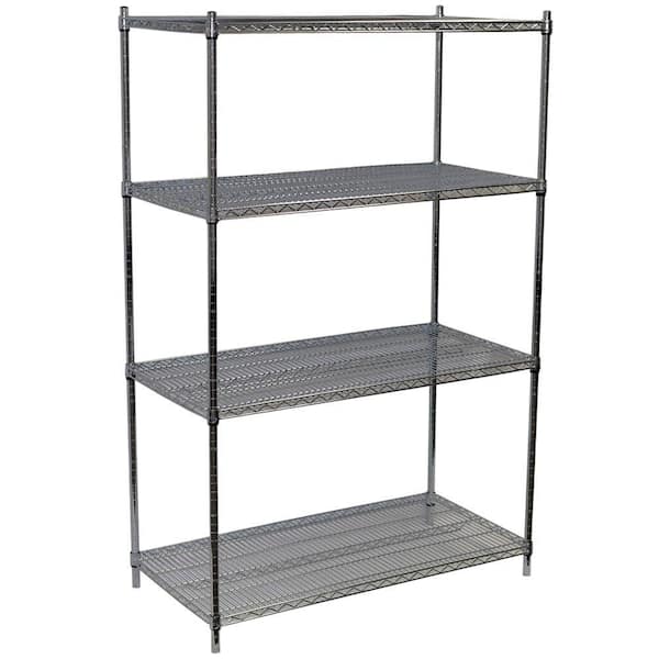 Storage Concepts Chrome 4-Tier Steel Wire Shelving Unit (48 in. W x 63 in. H x 18 in. D)