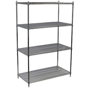 Chrome 4-Tier Steel Wire Shelving Unit (48 in. W x 63 in. H x 24 in. D)