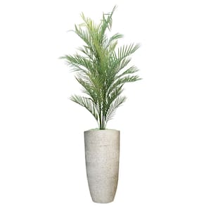 62 in. Glow in The Dark Artificial Palm Tree in a Fiberstone Planter