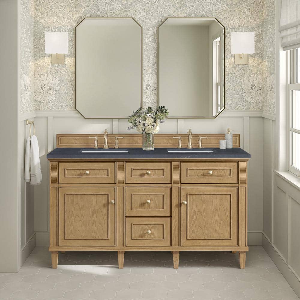 Lorelai 60.0 in. W x 23.5 in. D x 34.06 in. H Double Bath Vanity in Light Natural Oak and Charcoal Soapstone Quartz Top price history on PriceWatchPro