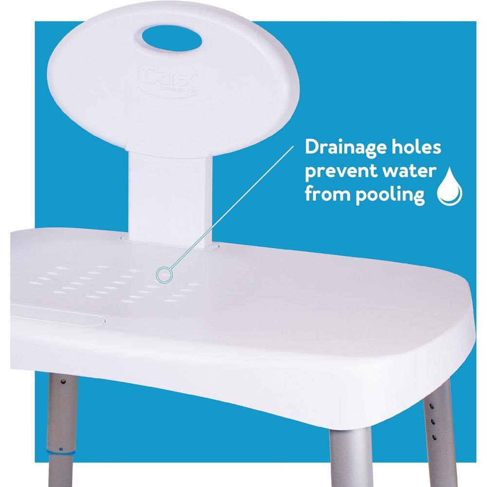 Adjustable White and Blue Plastic Shower Transfer Bench