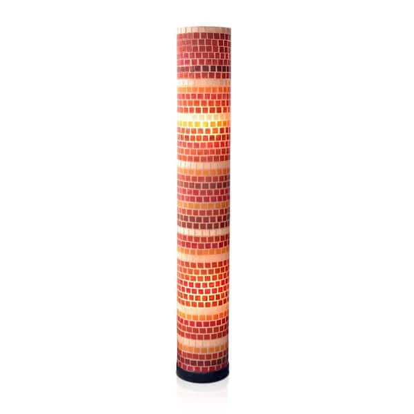 Jeffan Tuscan Fiberglass Mosaic (Red/Orange/Natural) Std Lamp