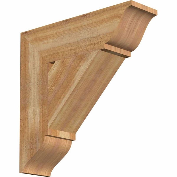 Ekena Millwork 6 in. x 22 in. x 22 in. Western Red Cedar Traditional Rough Sawn Bracket