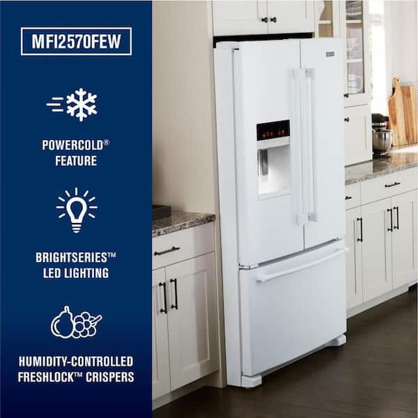 Maytag 25 cu. ft. French Door Refrigerator in White with POWER