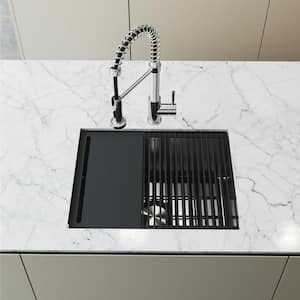 Mercer 23 in. 16 Gauge Stainless Steel Single Bowl Undermount Kitchen Sink with Accessories