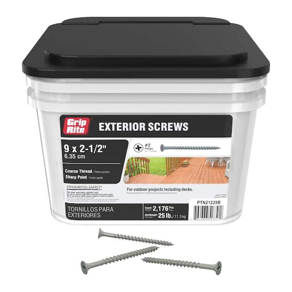 2-1/2 in. #2 Phillips Bugle Head Coarse Thread Coated Exterior Wood Screw 25 lb. Box
