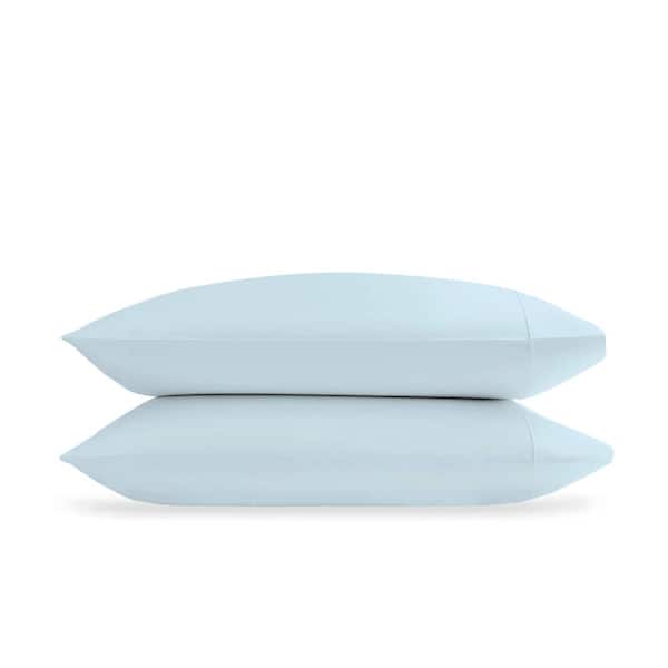 Delara Light Blue Solid 100% Organic Cotton, King, Smooth and Breathable, Super Soft Pillowcases (Pack-2)