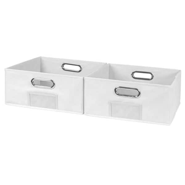 Regency 6 in. H x 12 in. W x 12 in. D White Fabric Cube Storage Bin 2-Pack