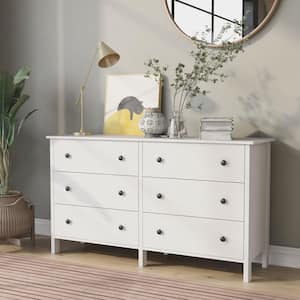 London White 6-drawer 52 in. W Dresser