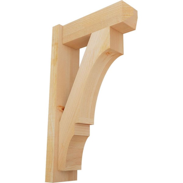 Ekena Millwork 6 in. x 30 in. x 18 in. Douglas Fir Balboa Craftsman Rough Sawn Outlooker