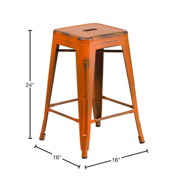 orange bar stools counter height