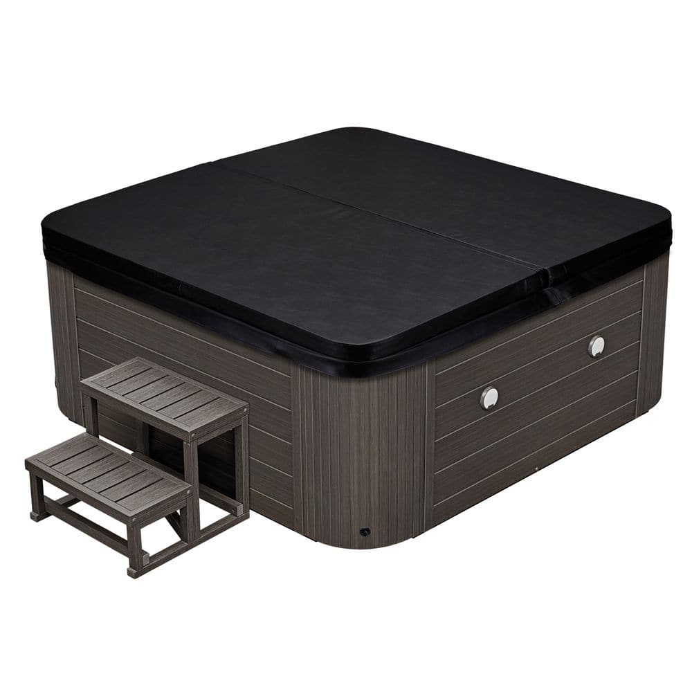 Gray and White 5-Person Luxury Hot Tub with Jets and Ozonator
