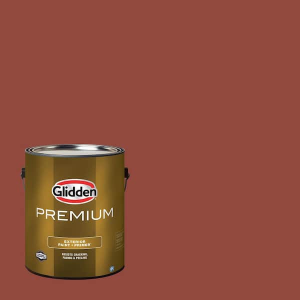 Glidden Premium 1 gal. PPG1065-7 Cedar Chest Flat Exterior Latex Paint