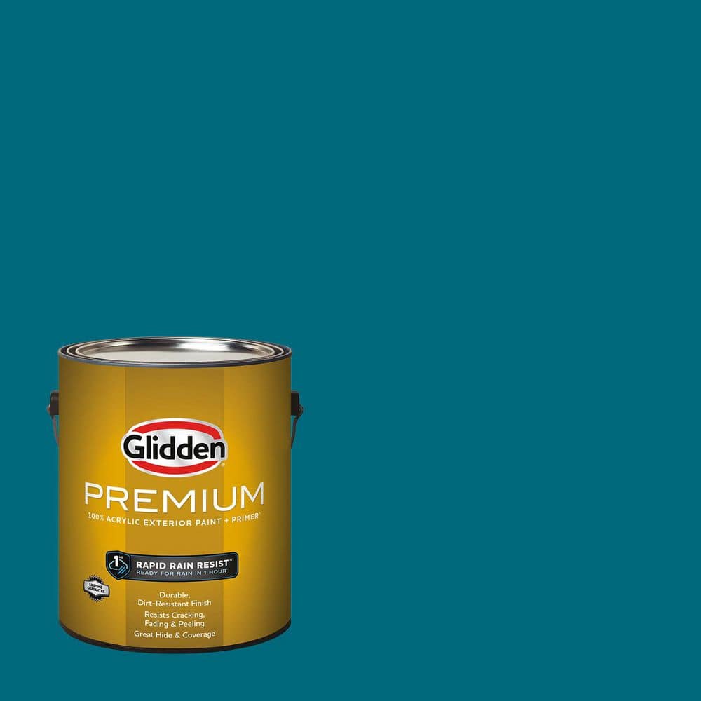 Glidden Premium 1 gal. PPG1150-7 Caribbean Splash Satin Exterior