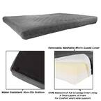 Jumbo Gray Waterproof Memory Foam Pet Bed