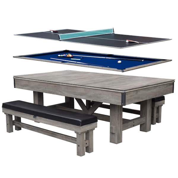 Hathaway Logan 7 ft. 3-in-1 Pool Table with Benches