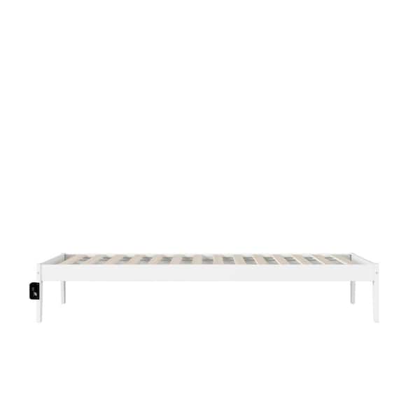 Colorado Twin Extra Long Bed with USB Turbo Charger in White