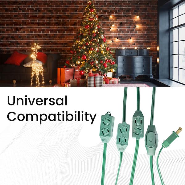 GoGreen Power 9-Outlet 18/2 Extension Cord, Green GG-24509GN - The