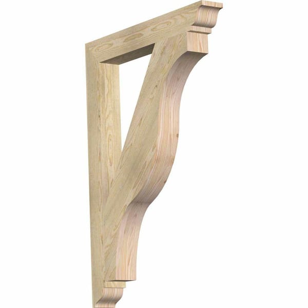 Ekena Millwork 4 in. x 44 in. x 32 in. Douglas Fir Funston Traditional Rough Sawn Bracket