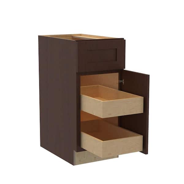 Home Decorators Collection Newport 15 in. W x 24 in. D x 34.5 in. H Assembled Plywood Base Kitchen Cabinet in Manganite with 2ROT Soft Close RH