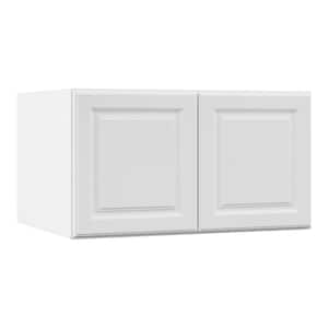 Hampton 36 in. W x 24 in. D x 18 in. H Assembled Deep Wall Bridge Kitchen Cabinet in Satin White without Shelf