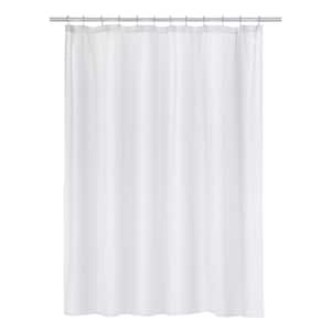 White Shower Curtain Set with 72 in x 72 in Shower Curtain and 12 Metal Hooks