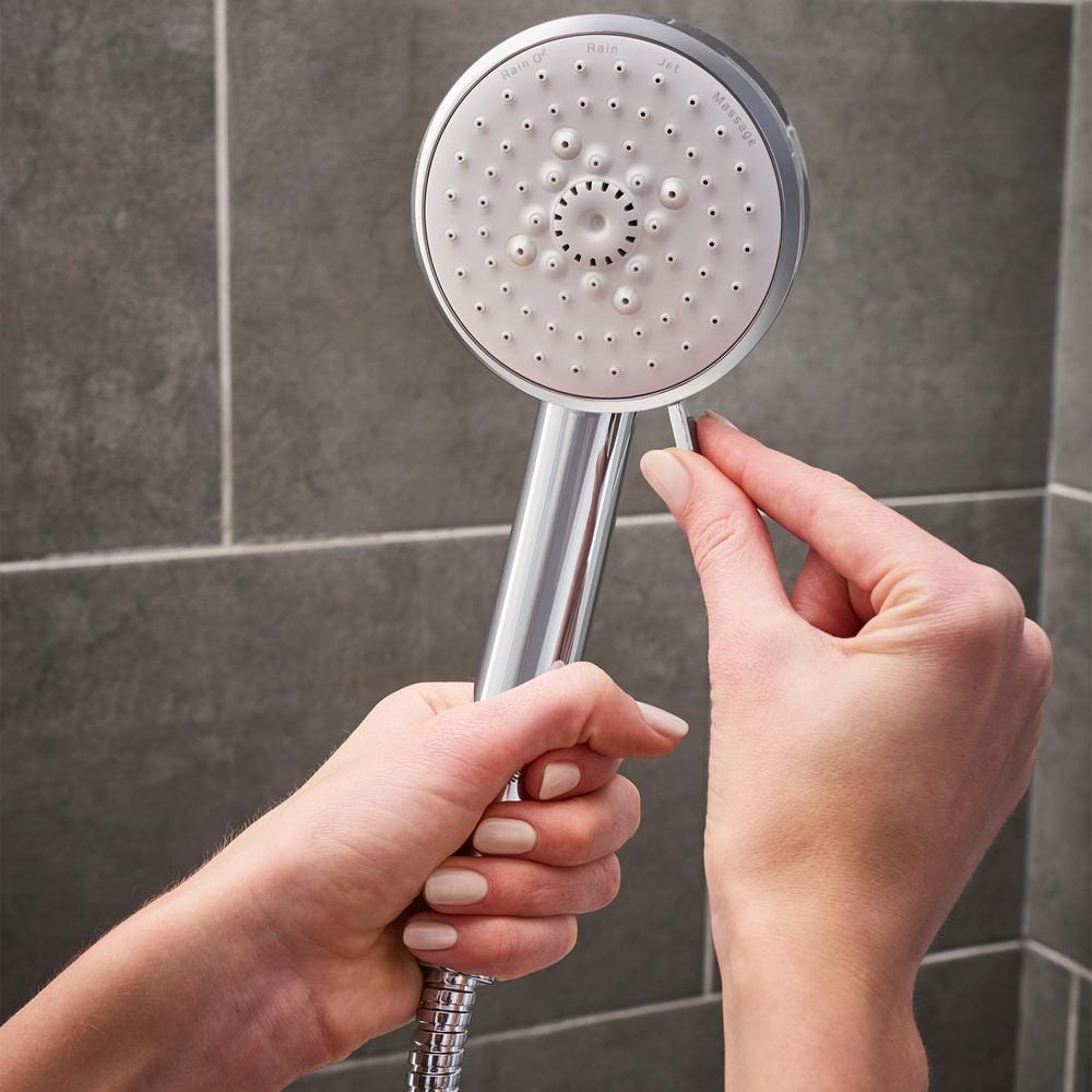 Chrome Dual Shower Head with Handheld and Adjustable Rail