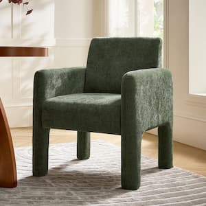 Novia Green Polyester Dining Chair with Wood Frame