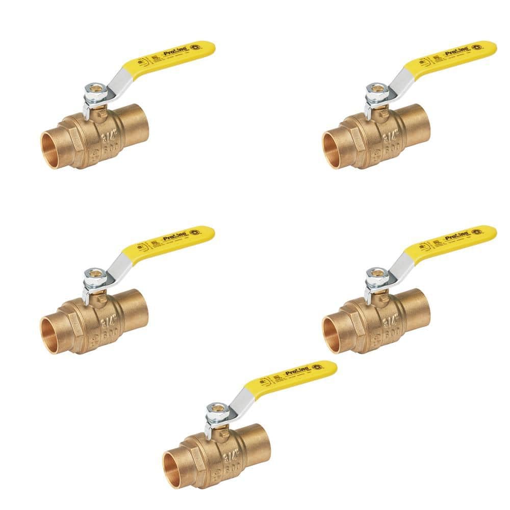 1/2 in. Brass SWT Full Port Ball Valve (5-Pack) price history on PriceWatchPro