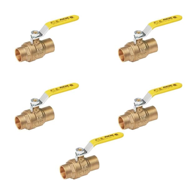 1/2 in. Brass SWT Full Port Ball Valve (5-Pack)