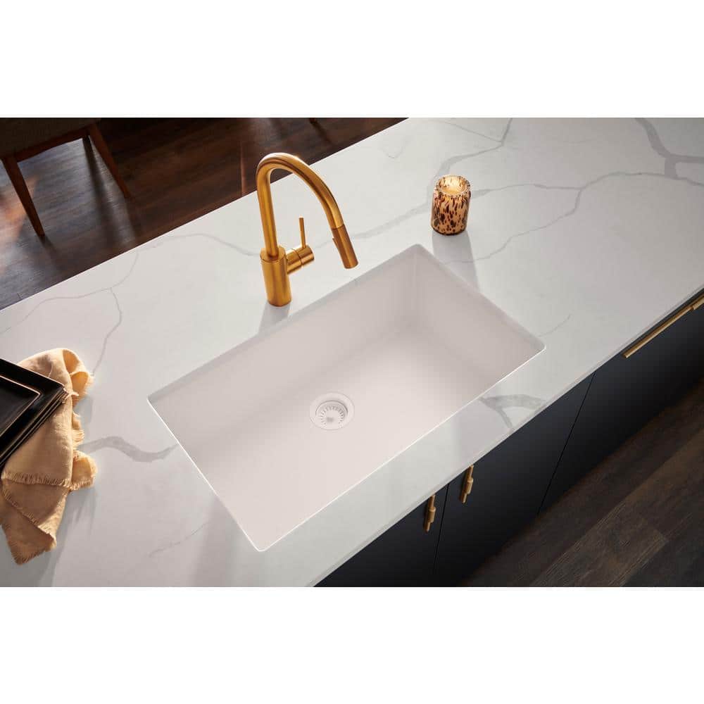 Arctic White Granite Composite Single Bowl Kitchen Sink