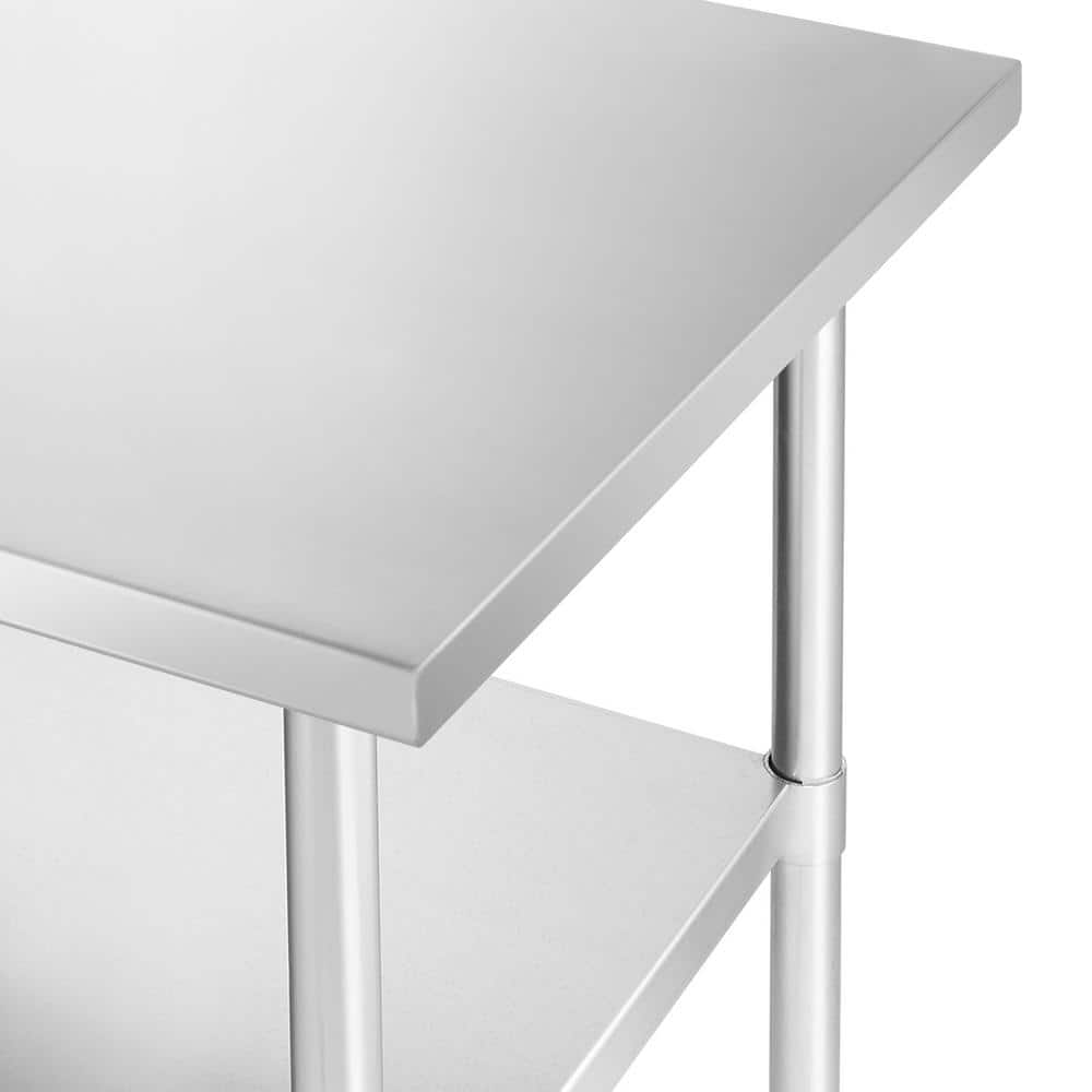KUTLER 60'' Stainless Steel Commercial Kitchen Prep Table with Undershelf