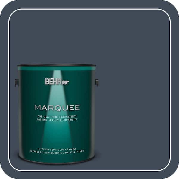 BEHR MARQUEE 1 gal. #PPF-58 Dark Night Semi-Gloss Enamel Interior Paint & Primer