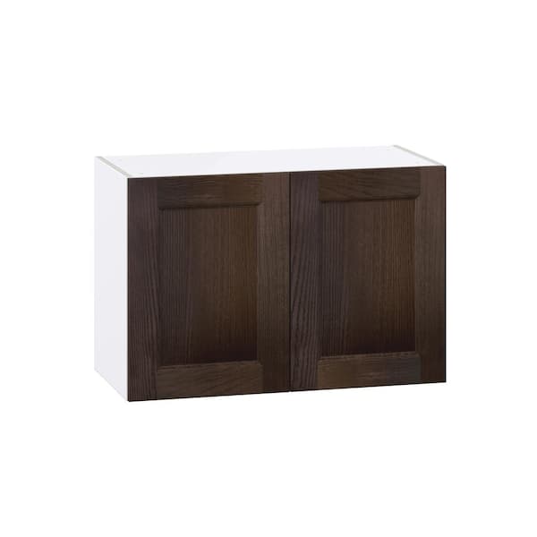 J COLLECTION Georgetown 30 in. W x 14 in. D x 20 in. H Assembled Wall Bridge Kitchen Cabinet in Chestnut