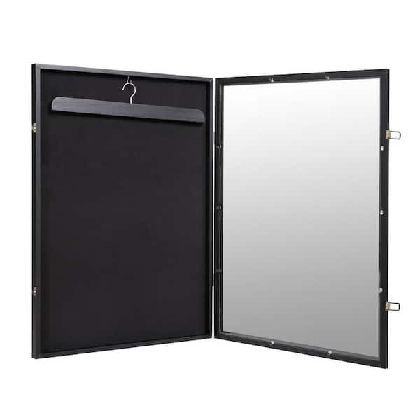 Unbranded 23.3 in. W x 31.3 in. H Black Jersey Picture Rectangle Frame Display Frame Case Acrylic Wooden Shadow Box with Hanger