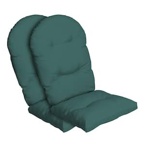20 in. x 18 in. Outdoor Plush Modern Tufted Rocking Chair Cushion, Peacock Blue Green Texture (Set of 2)