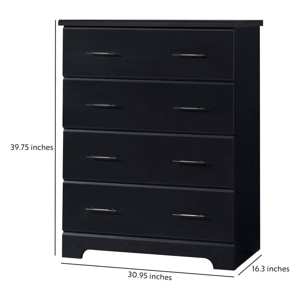 Brookside Modern Black 4-Drawer Nursery Dresser - GREENGUARD Certified