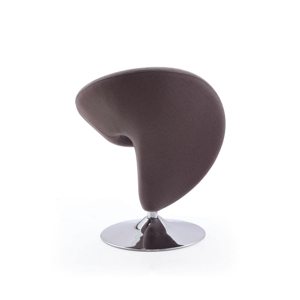 Set of 2 Gray Wool Swivel Accent Chairs with Metal Base