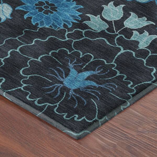 Mayfield Premium Machine Washable Abstract AMF2295 Blue 10 ft. x 14 ft. Area Rug