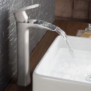 Fortore Single Hole 1-Handle Low-Arc Bathroom Faucet in Brushed Nickel