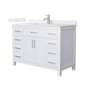 Beckett 48 in. Single Freestanding White Bath Vanity with Giotto Quartz Top Unassembled