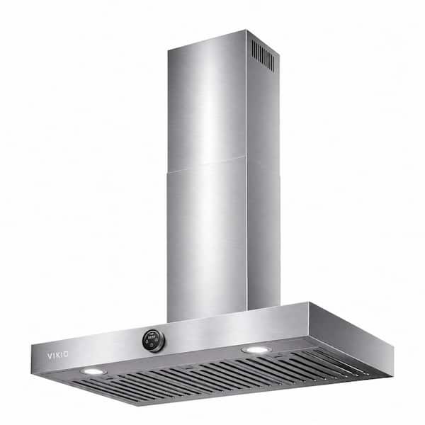 30 in. 600 CFM Convertible Ducted to Ductless Wall Mount Range Hood in Stainless Steel, 3-Ways Venting, 2-Baffle Filters