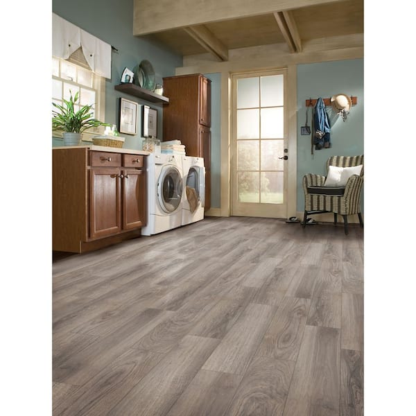 Pro Mark Heather Gray 6 MIL x 6 in. W x 36 in. L Waterproof Glue Down Vinyl Plank Flooring 24ct (35.95 sq. ft. / case)