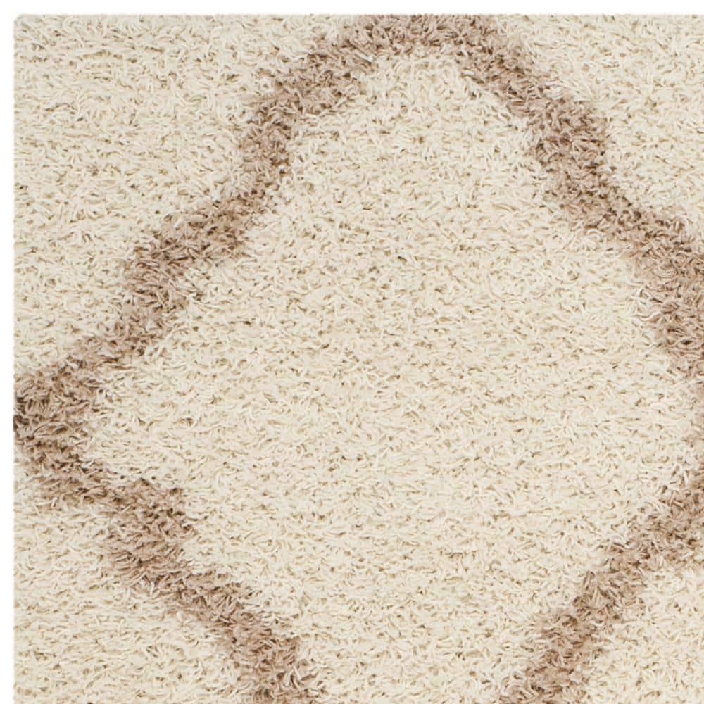Ivory & Beige Luxe Shag 8' x 10' Hand-knotted Synthetic Rug