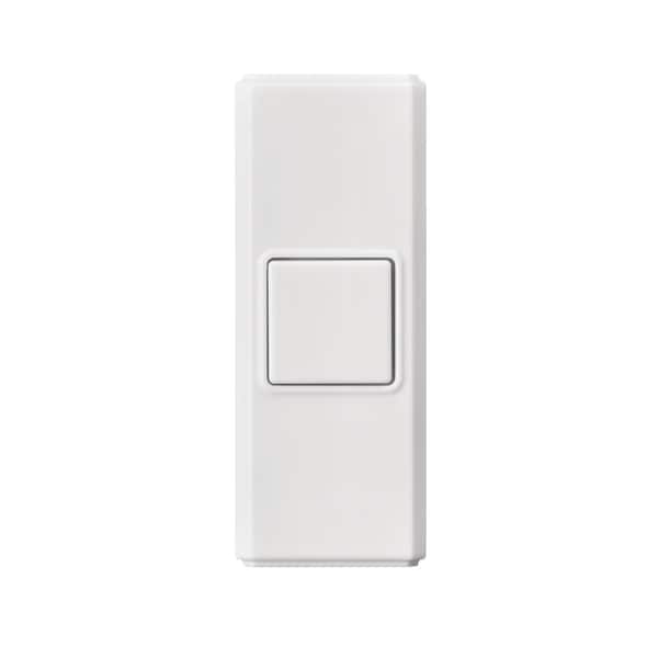 DH1408L Simple White Plastic Doorbell Button Lighted