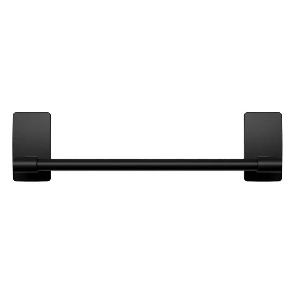 Command 9 in. Wall Mounted Single Towel Bar in Matte Black BATH42-MB ...