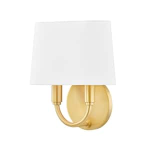 Clair 2 Aged Brass Wall Sconce