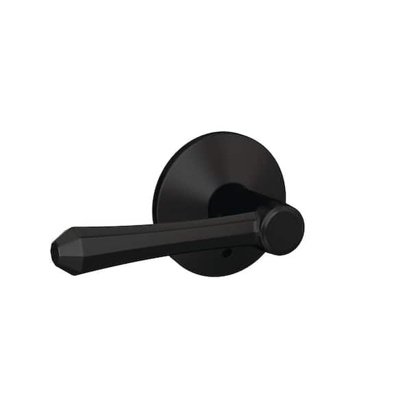 Schlage Custom Dempsey Matte Black Kinsler Trim Dummy Door Lever (2-pack)