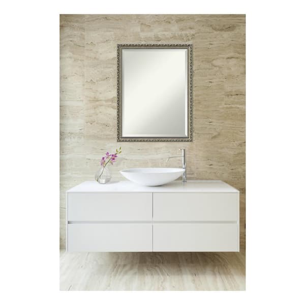 Amanti Art Medium Rectangle Silver Classic Mirror (26.5 in. H x 20.5 in. W)