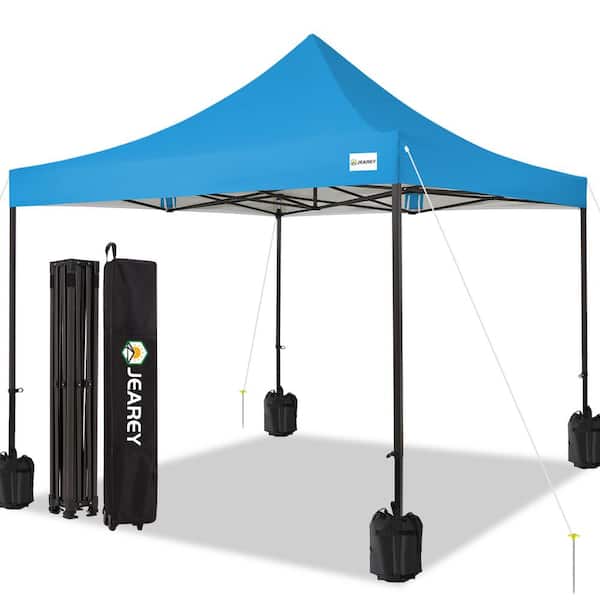 JEAREY 10 ft. x 10 ft. Pop Up Canopy Tent Instant Outddor Canopy in Blue
